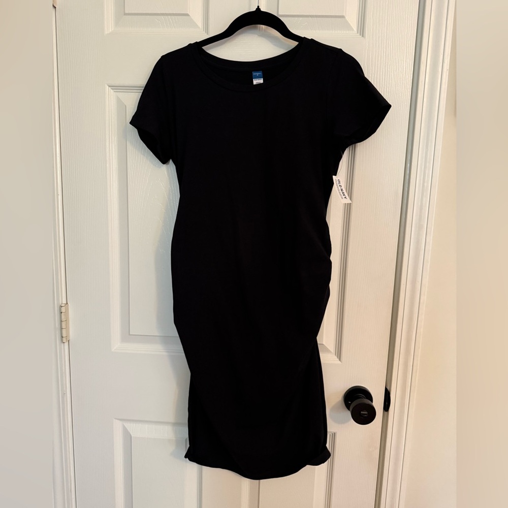 Old Navy Black Midi Maternity Dress